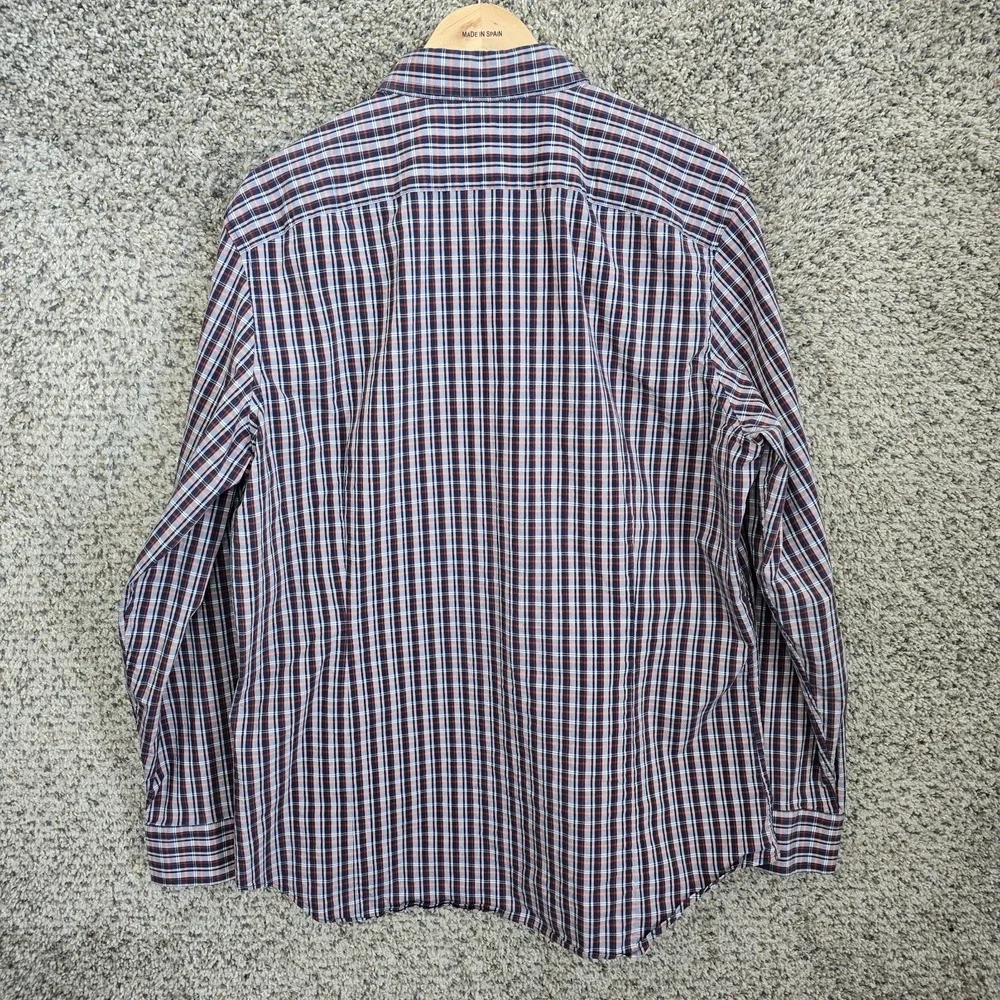 Banana Republic Shirt Mens XL Blue Plaid Button Down Slim Fit Long Sleeve Casual